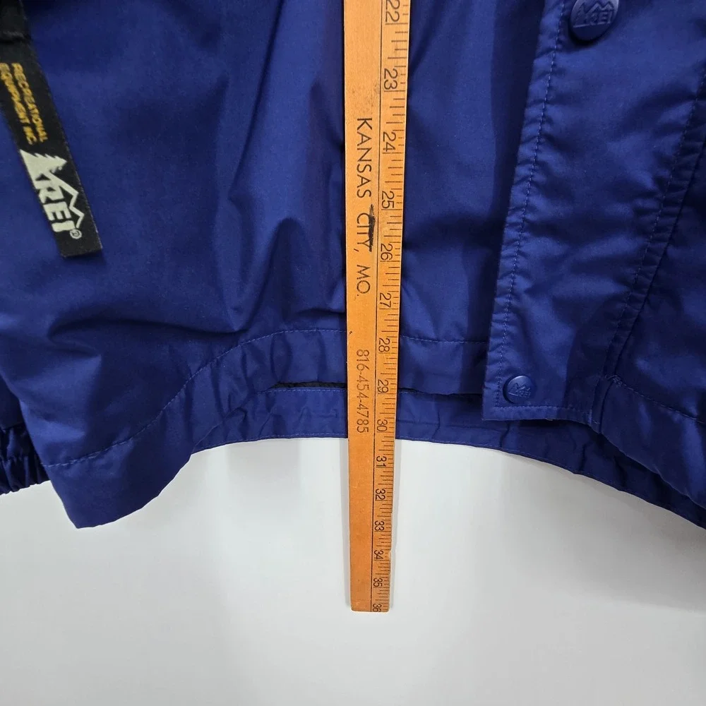 REI Elements Hooded Windbreaker Jacket Adult M Blue Rain Shell Gorpcore Outdoor